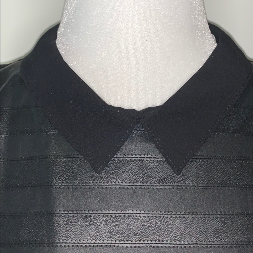 Bcbgeneration black leather collar top sz S